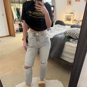 Distressed Light Blue Jeans